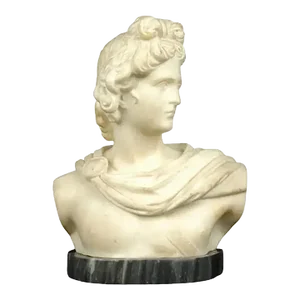 19th Century Italian Grand Tour Carved Marble Bust of Apollo