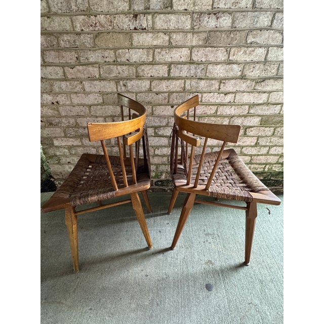 Pair of Vintage, Edmond Spence Rush and Mahogany Chairs, Mexico 1950s For Sale In New York - Image 6 of 18