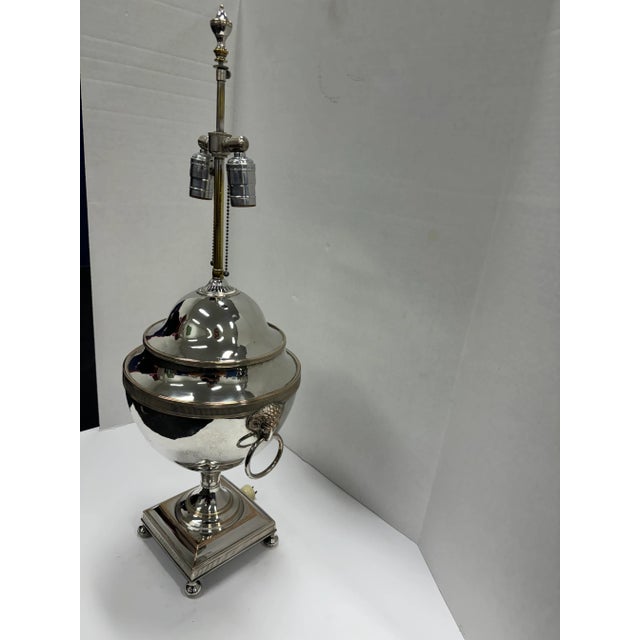 Late 19th Century Antique English Silver Urn Lamp For Sale - Image 5 of 10