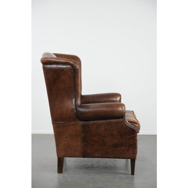 Vintage Club Chair in Sheepskin Leather For Sale - Image 3 of 18