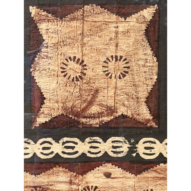 Abstract 1950s Large Graphic Fijian Bark Cloth Painting For Sale - Image 3 of 7