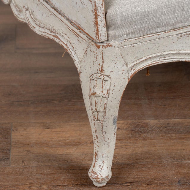 19th Century Swedish Gustavian Deep Seated Bench Settee With Back For Sale - Image 11 of 16