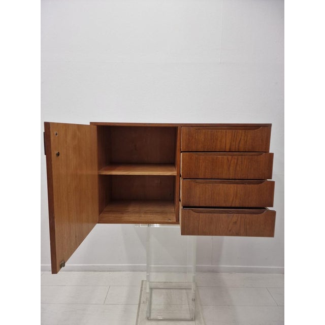 Large Mid-Century Modern Italian Modular Wall Unit in Teak, Black Lacquered Metal and Brass, 1960s For Sale - Image 10 of 18
