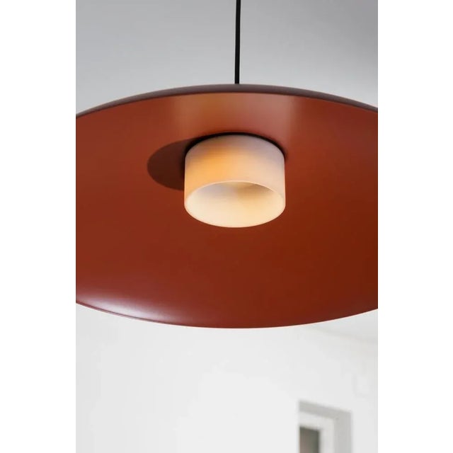 Metal Medium Red Headhat Plate Pendant Lamp by Santa & Cole For Sale - Image 7 of 12