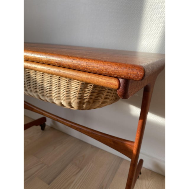 Teak Sewing Table, 1960s For Sale - Image 4 of 14