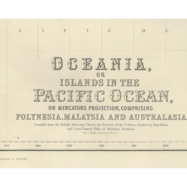 Antique Map of Oceania and the Pacific with the Sandwich Islands, 1860 For Sale - Image 4 of 8