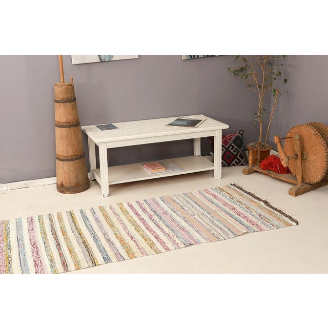 Mid 20th Century Striped Vintage Rag Runner For Sale In Los Angeles - Image 6 of 7