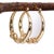 Animal Inspired Estate Hoop Earrings in 14k Solid Gold| Latch Back Closure, 31mm For Sale - Image 4 of 7