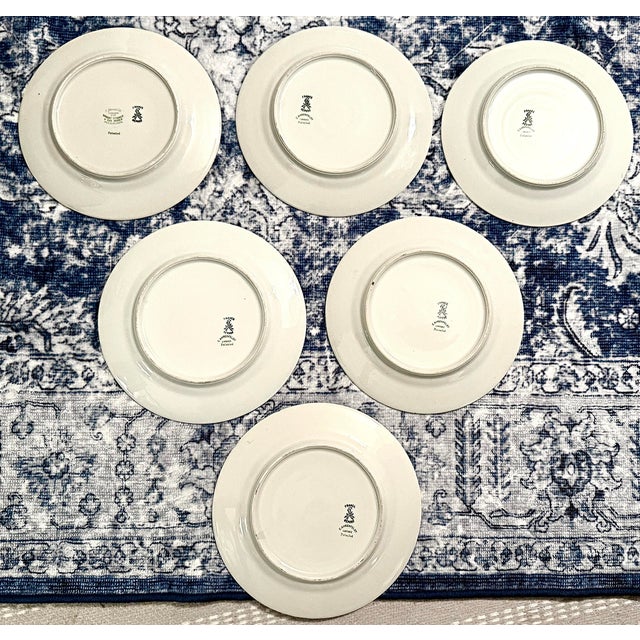 Limoges, France French Limoges, Early 20th Century, Despose Plates by C. Ahrenfeldt, 8" - Set of 6 For Sale - Image 4 of 7