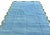Textile Handmade Cotton Scalloped Reversible Rug, Sky Blue and Forest Green Dhurrie-12'x15' For Sale - Image 7 of 10