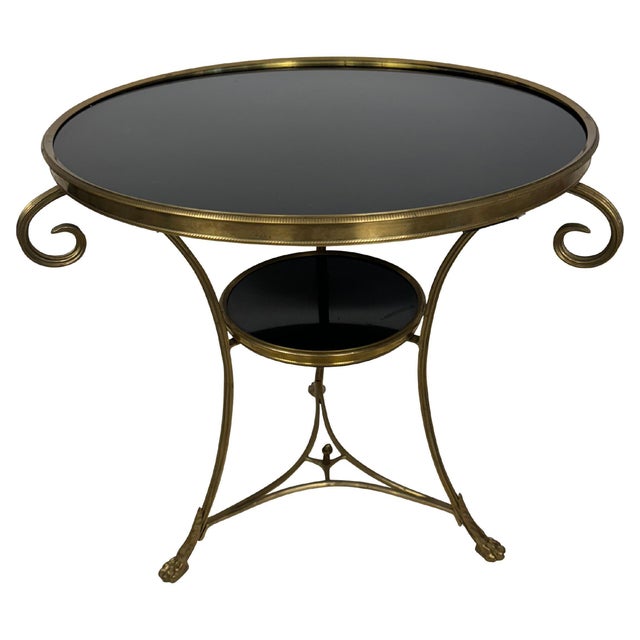 19th Century French Brass and Black Marble Gueridon Table For Sale - Image 16 of 18