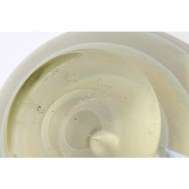 Vintage Art Glass Iridescent Inclusion Round Glass Ball Sculpture, Signed, 1981 For Sale In Miami - Image 6 of 9