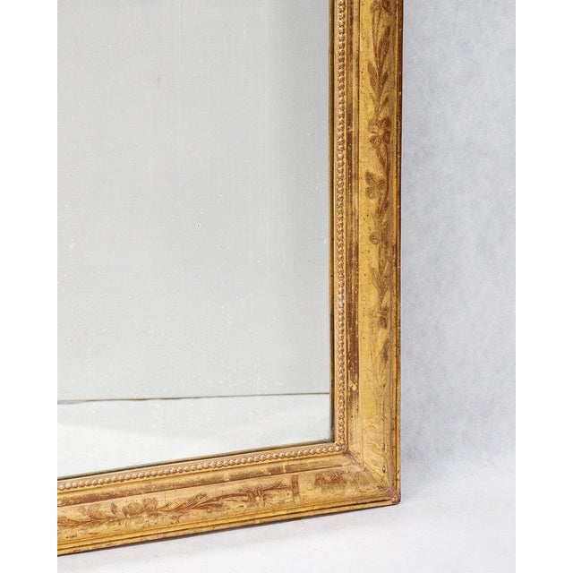 Louis Philippe Mirror with Ornate Rose Crest, 19th Century For Sale - Image 4 of 9