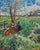 Contemporary Hazlenut Field by Jeff Slemons | Gouache On Illustration Board Landscape with fields and buildings For Sale - Image 3 of 3