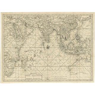 Antique Map of South East Asia, 1726 For Sale