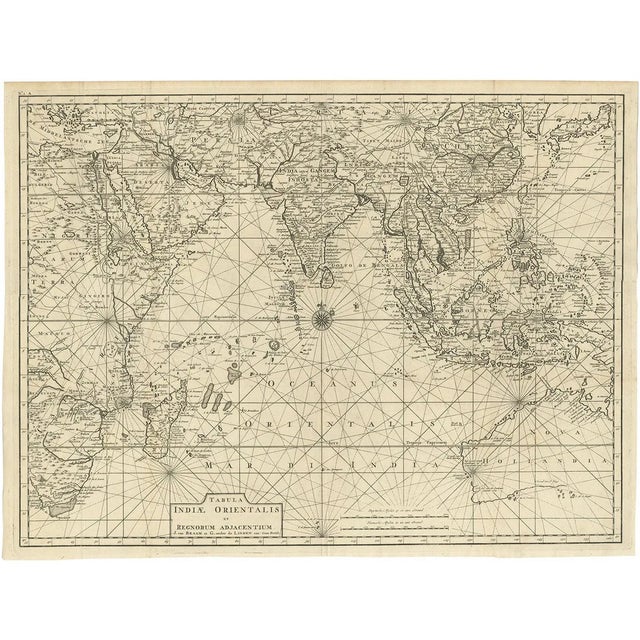 Antique Map of South East Asia, 1726 For Sale