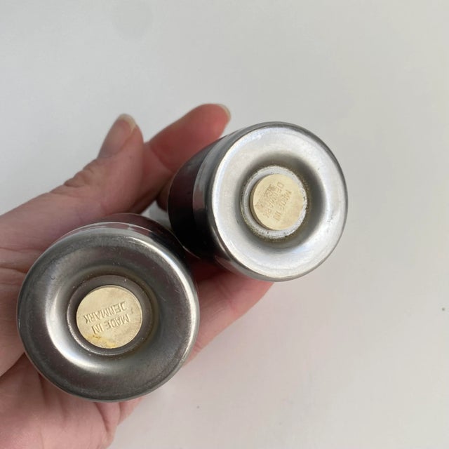 Mid Century Danish Modern 1960s Rosewood & Stainless Steel Lundtofte Salt & Pepper Shakers For Sale - Image 6 of 8