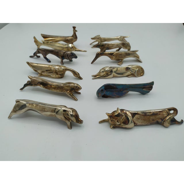 Gallia Knife Holder Set by Luc Lanel for Christofle, 1930s, in Good conditions. Designed 1920 to 1949 This piece has an...