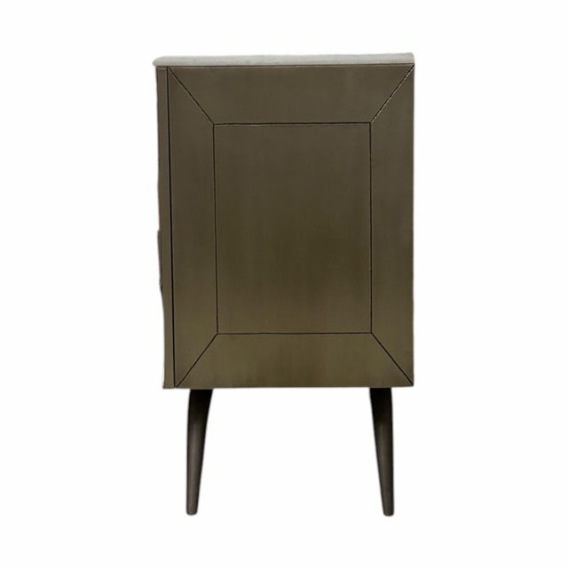 Global Views Global Views Triangle Cabinet in Antique Silver With Australian White Marble Top For Sale - Image 4 of 8