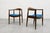 Wood Vintage Mid Century Modern Walnut Lounge Chairs – Hans Wegner Style – Pair of Refinished and Reupholstered Armchairs, C. 1960's For Sale - Image 7 of 14