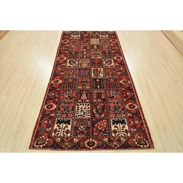 Tribal Bakhtiari Rug 5'3'' X 9'11'' Multicolor Wool Semi-Antique Hand-Knotted Carpet For Sale - Image 3 of 15