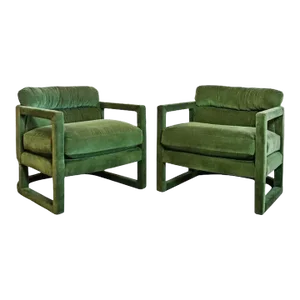 Gorgeous Vintage Sculptural Parsons Chairs by Drexel - A Pair