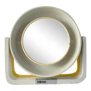 1970 Light Up Make Up Mirror in White and Yellow