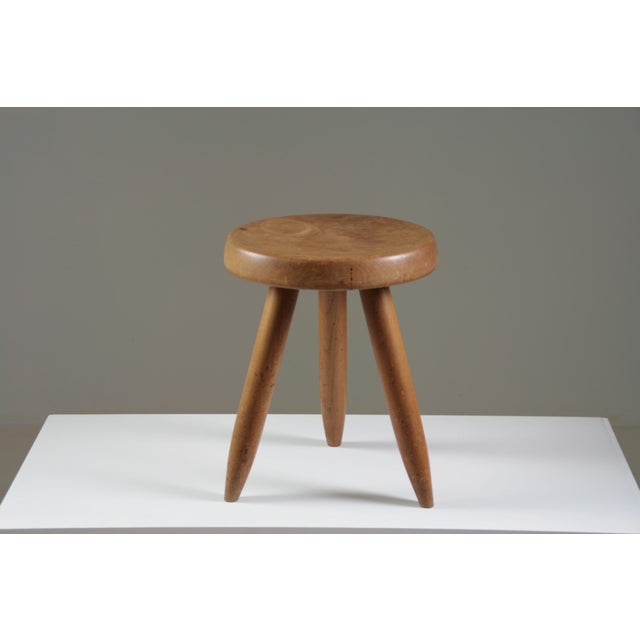 High Ash Stool Berger Model attributed to Charlotte Perriand, France, 1950s For Sale - Image 13 of 18