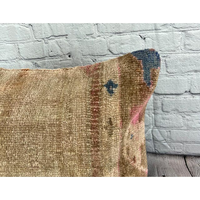 Turkish 20 x 20 Rug Pillow Luminous Haven Turkish Pillow Cushion Cover For Sale - Image 3 of 4