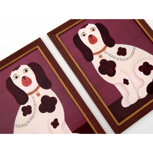 British artist Matt Rix captures the enduring charm of the Staffordshire spaniel in this exquisite pair of framed fine art...