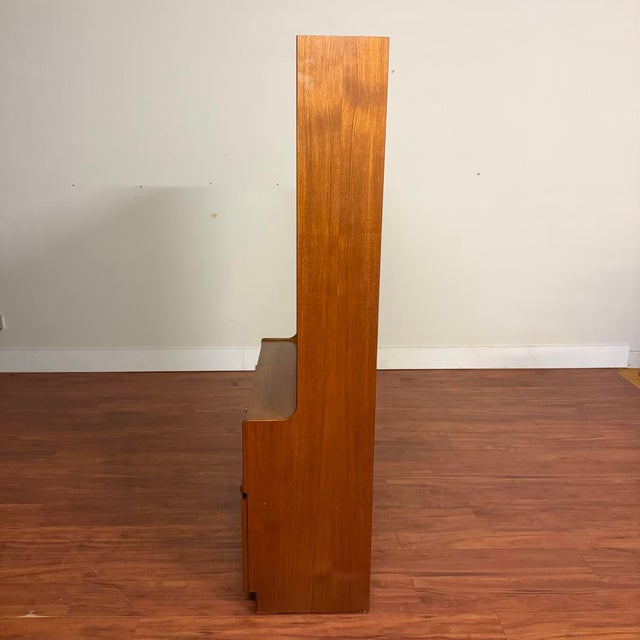 Mid 20th Century Nathan Furniture Tall Teak Bookcase Cabinet For Sale - Image 5 of 11