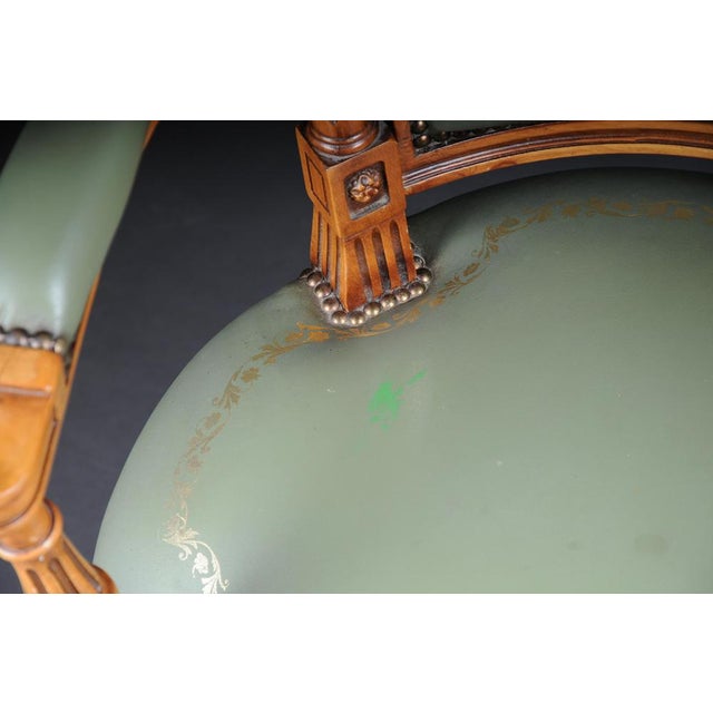 20th Century English Armchair in Leather and Yew Wood For Sale - Image 18 of 18