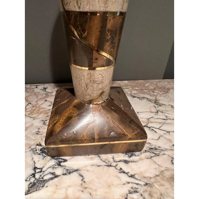 Tea Candleholders in Marble and Brass from Maitland Smith, 1980s, Set of 2 For Sale - Image 6 of 10