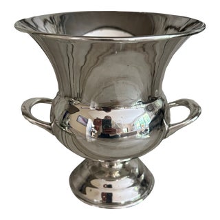 Silver Plated Trophy Style Vase For Sale