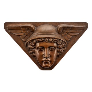 Art Deco Bronze Wall Plaque Relief with Hermes Image, 1930s For Sale