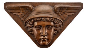 Art Deco Bronze Wall Plaque Relief with Hermes Image, 1930s