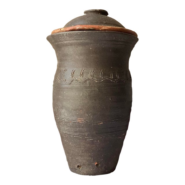 Antique Chinese 19th C. Ryukyu Kingdom Tsuboya Urn, 21" Tall, 18.2 LBS For Sale