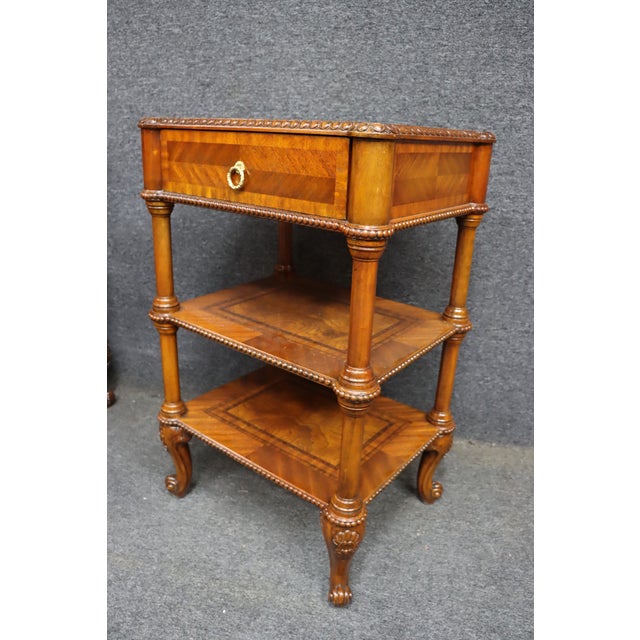 Maitland-Smith Inlaid Mahogany End Tables For Sale - Image 10 of 13