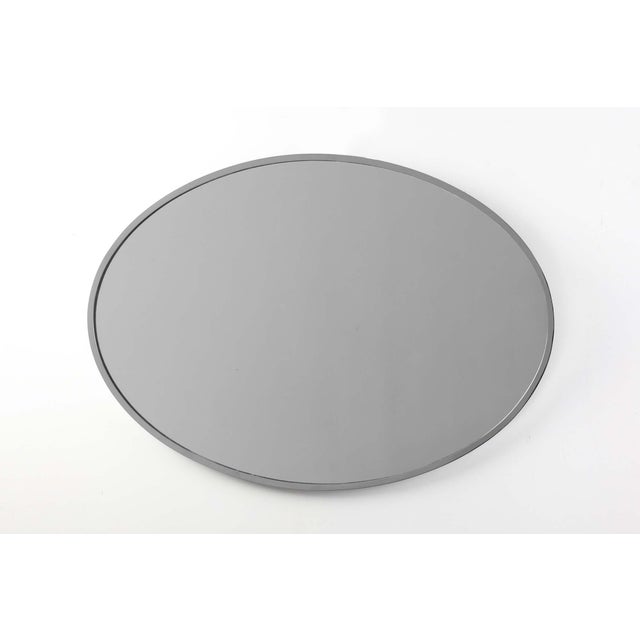 Mid-Century Modern Art Deco Oval Nickel‑Plated Metal Mirror, Belgium, 1925 For Sale - Image 3 of 10