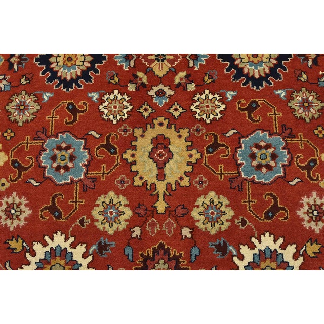 Mahal Rug 9' X 12'5' Red Wool Traditional Hand-Knotted Oriental Carpet For Sale In Philadelphia - Image 6 of 15