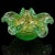 Barovier Toso Murano Vintage Green Bubbles Gold Flecks Italian Art Glass Flower Star Shape Bowl For Sale In Orlando - Image 6 of 9