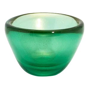 Hand-Blown Murano Bowl in Green With 24-Karat Gold Flecks