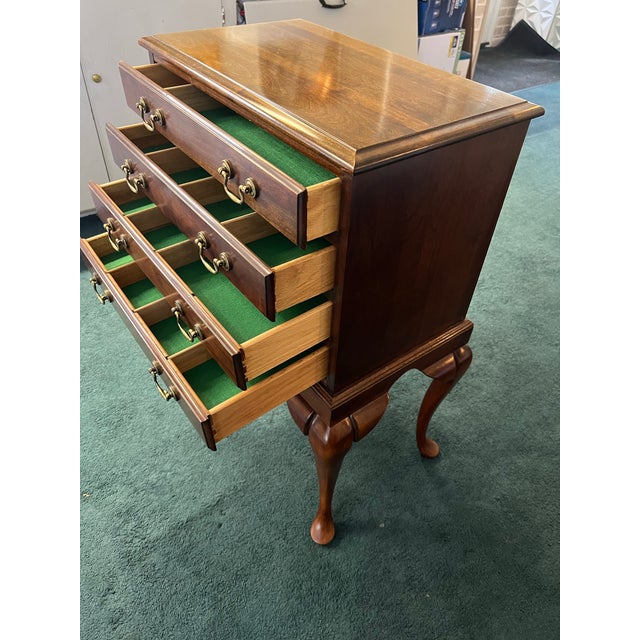 Queen Anne Vintage Queen Anne Cedar-Lined Silver Chest on Stand For Sale - Image 3 of 9