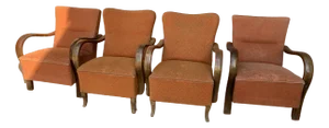 Art Deco Armchairs, 1930s, Set of 4