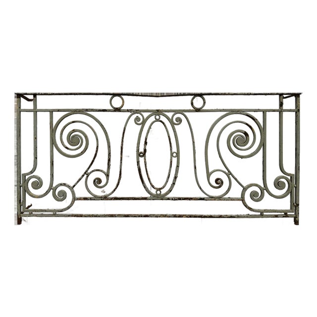 Antique Wrought Iron Balcony Railing - Beaux Arts Style For Sale