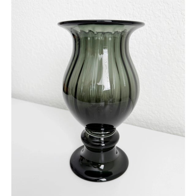 1950s 1950's Blenko Wayne Husted Smoked Glass Vase For Sale - Image 5 of 9