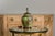 Arts & Crafts 1920s Green Pottery Table Lamp with Raised Floral Motif on Wooden Base, Wired For Sale - Image 3 of 12
