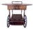 Vintage Wood Tea & Bar Cart with Drop-Leaf Sides and Bottle Holder, 1940s For Sale