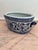 Ceramic Vintage Blue & White Basin Foot Bath Style Floral Oval Planter For Sale - Image 7 of 7