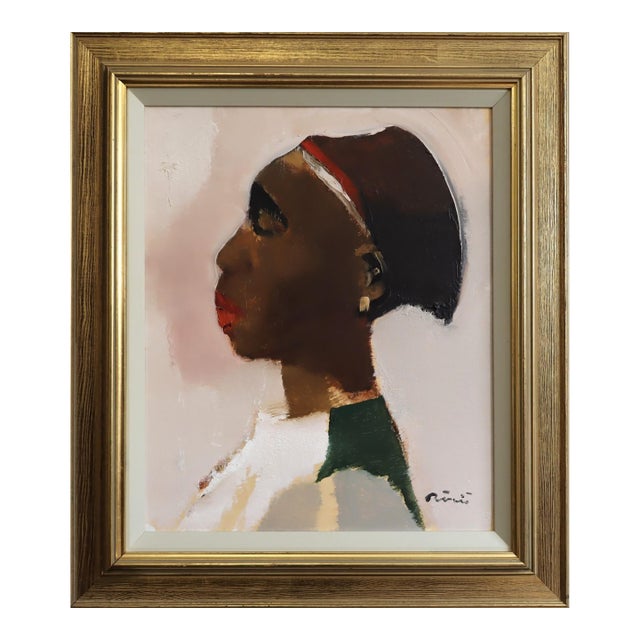 Mid-Century Modern 'The Quiet Within' Swedish Figurative Portrait Oil Painting, Framed For Sale